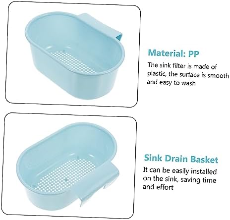 LIFKICH 2Pcs Sturdy Kitchen Sink Drain Basket with Food Strainer and Colander