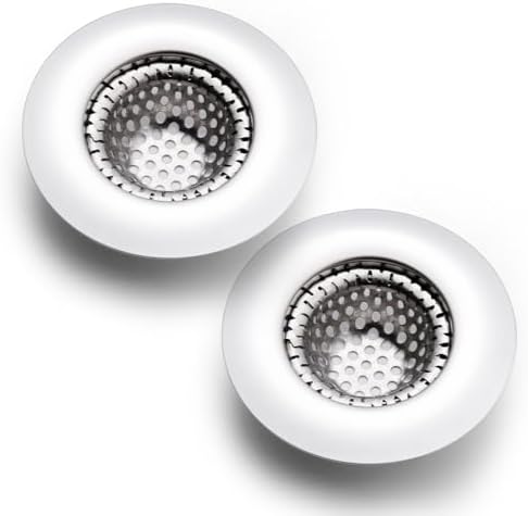 2PCS Bathroom Sink Drain Strainer Cover with Hair Catcher