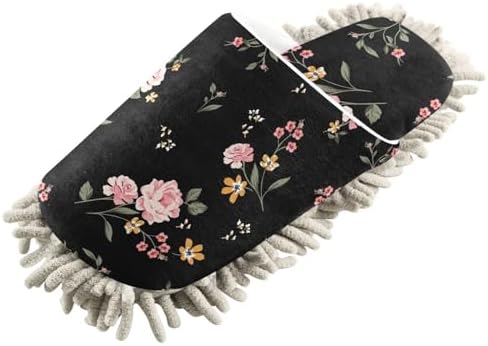 Kigai Microfiber Slippers with Flower Design Black