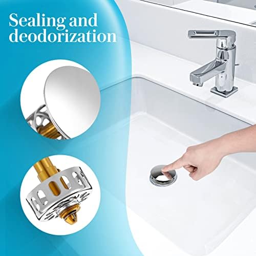 DOITOOL Bathroom Sink Drain Stopper with Hair Catcher
