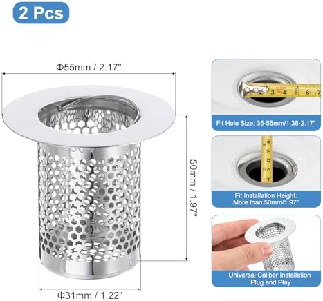 Uxcell 3 Pack Drain Strainer for Kitchen Bathroom