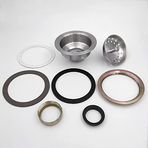 EADOT 35 Inch Nickel Sink Drain with Strainer Basket Stopper