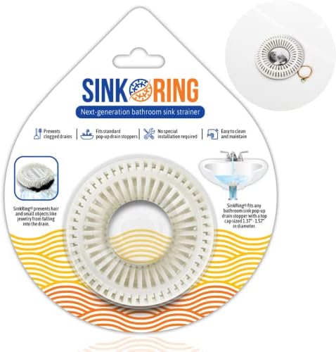 SinkRing Universal Drain Protector Hair Catcher Strainer White