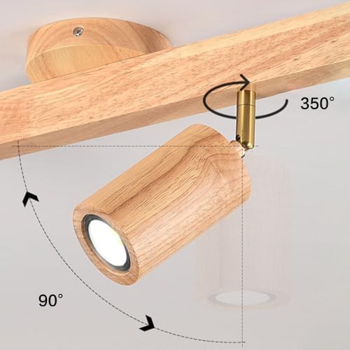 Modern Wood LED Ceiling Spotlight Kit Adjustable