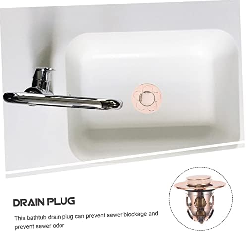 Angoily 2 Pack Rose Gold Copper Sink Stopper Drain Plug Set
