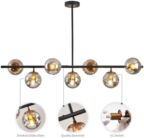 Modern Linear Chandeliers with Sloped Ceiling Adapter