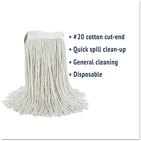 Boardwalk BWK2020CEA Cut-End Cotton Wet Mop Head - White