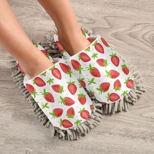 Sinestour Fruits Strawberry Mop Slippers for Floor Cleaning 1