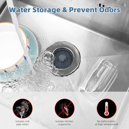 iFealClear 3-in-1 Drain Strainer Stopper Chrome Stainless Steel