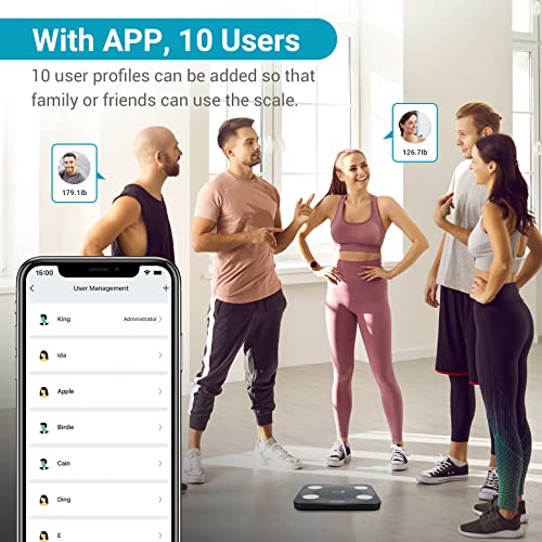 Living Enrichment Bluetooth Body Fat Scale - 396 lbs Black