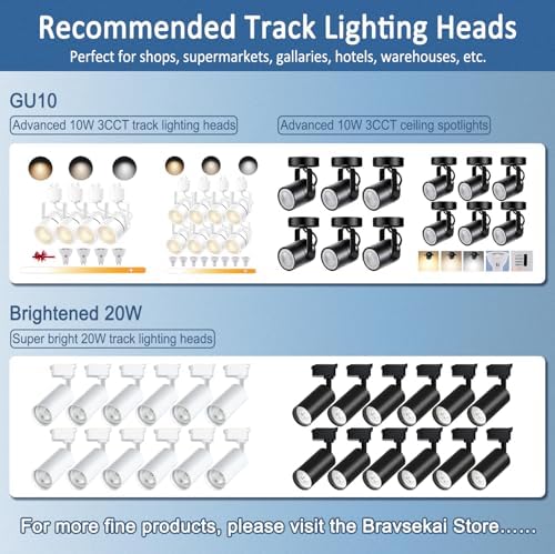 Bravsekai H Track Lighting Connector Kit