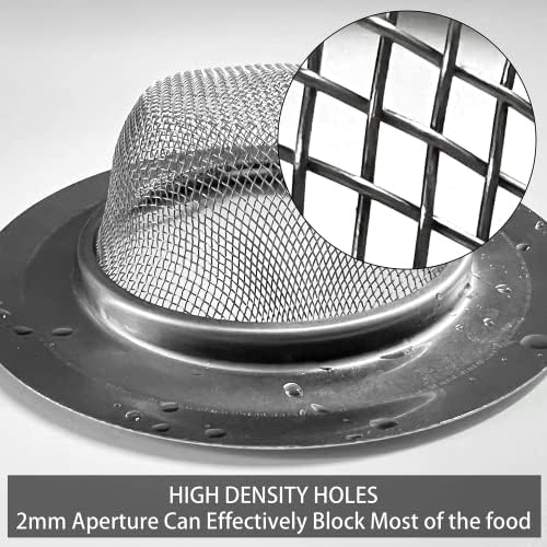2 Pcs Stainless Steel Kitchen Sink Strainer 45 Inch Wide Rim
