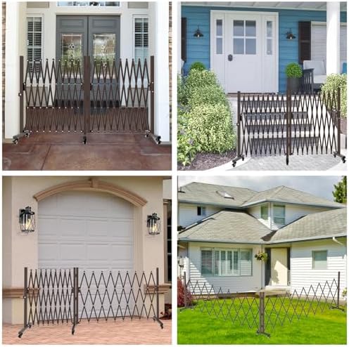 THEYFIRST Expandable Metal Security Gate with Casters