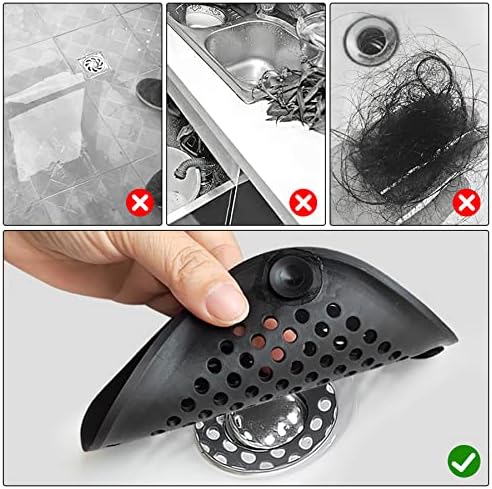 Philbinden 2-Piece Shower Drain Hair Catcher with Suckers