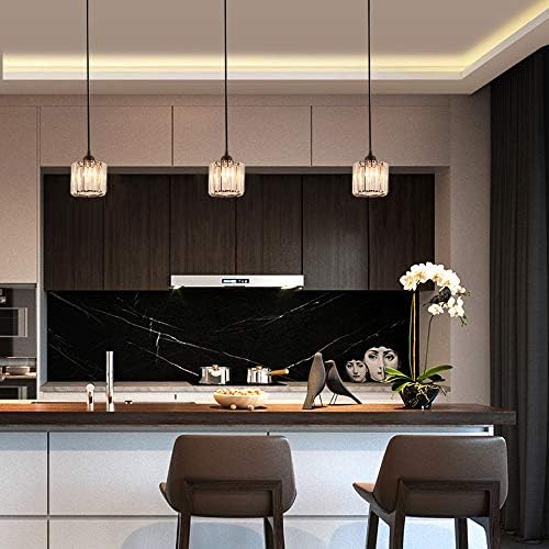 Kiven One Light Track Light with Crystal Pendant Matte Black Finish