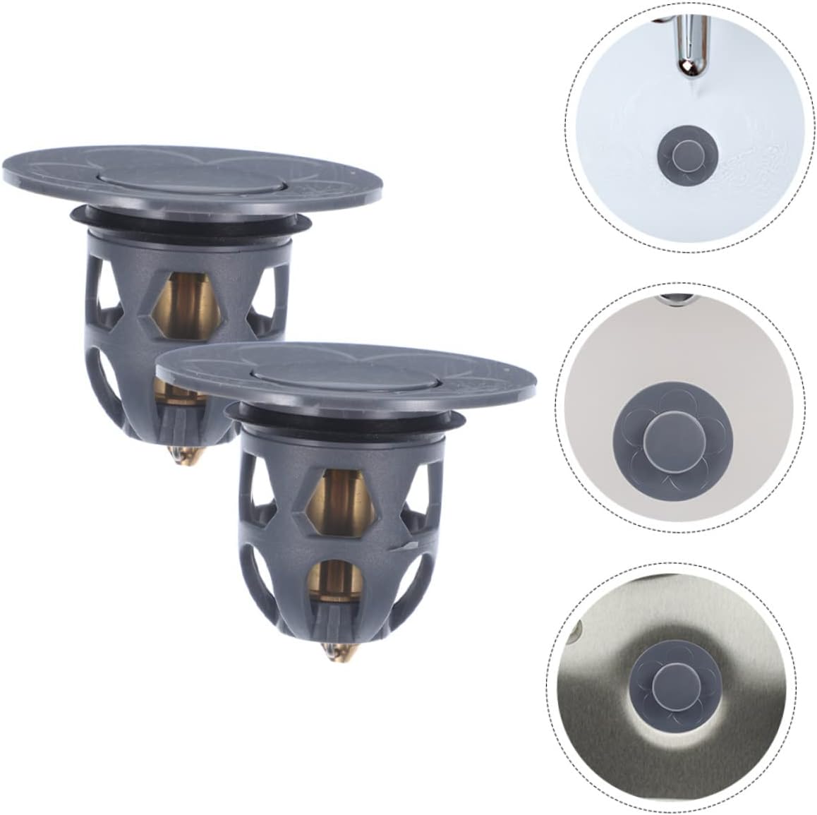 UKCOCO 2pcs Universal Bathtub Drain Plug Copper Material No Leak Easy Install