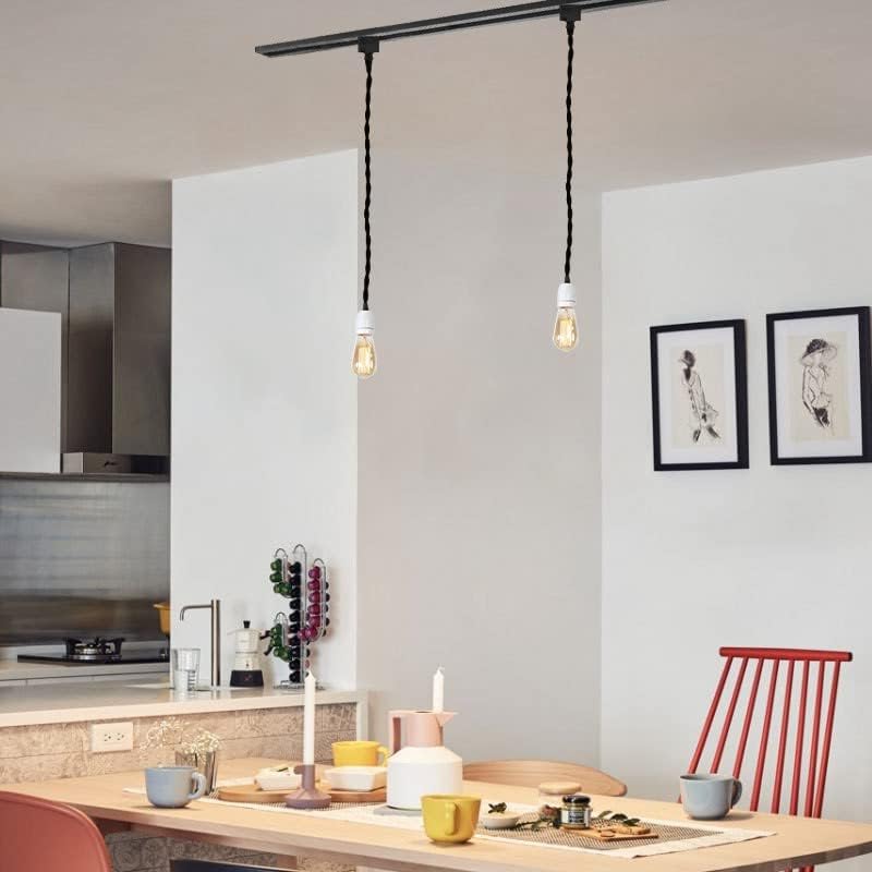 3-Lights H Track Lighting with White Ceramic E26 Base