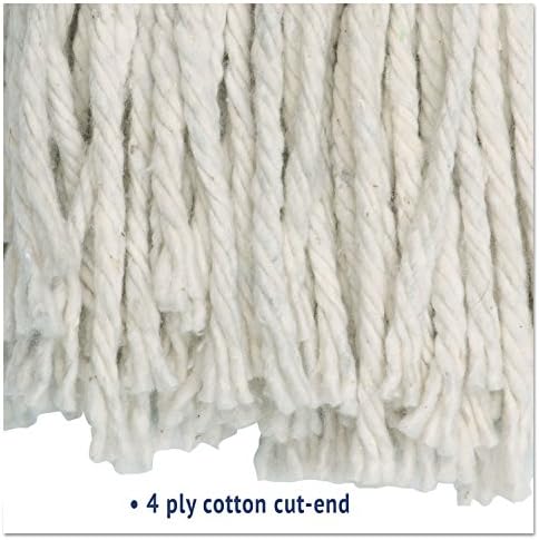 Boardwalk BWK2024CEA No 24 Cotton Cut-End Wet Mop Head White