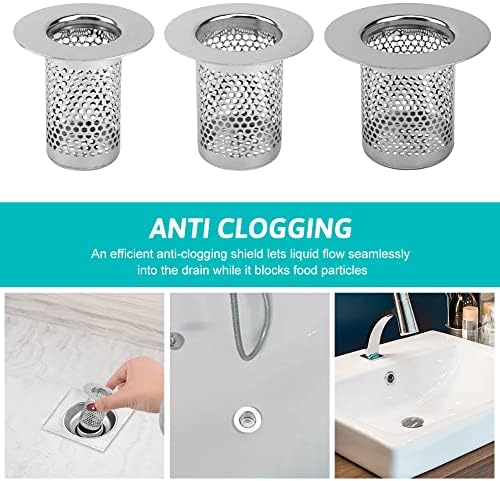 Ranjaner 6Pcs Stainless Steel Drain Cover Set