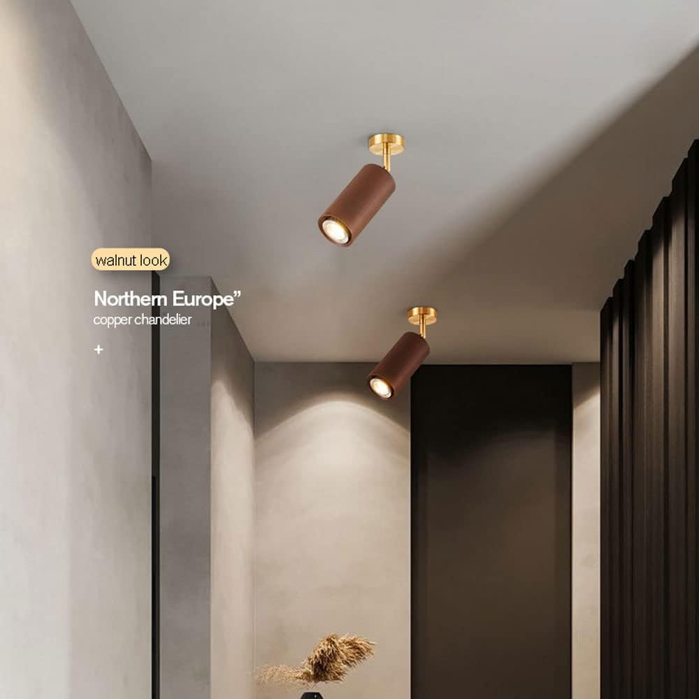 Modern Adjustable Wood Wall Lamp with 360 Rotation