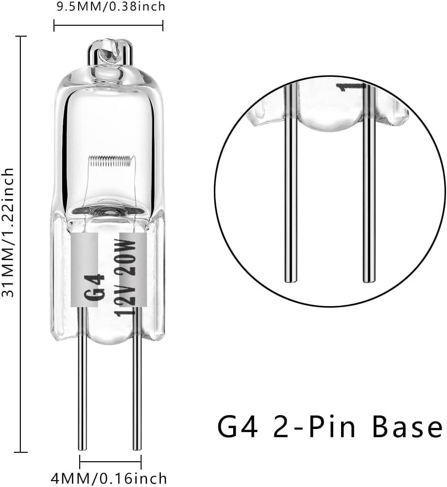 EKSAVE G4 20W Halogen Bulbs 12V 12 Pack Dimmable