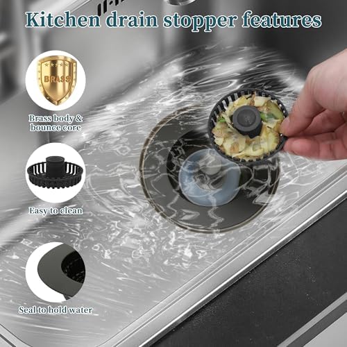 FEIOOD 3 in 1 Kitchen Sink Strainer and Stopper