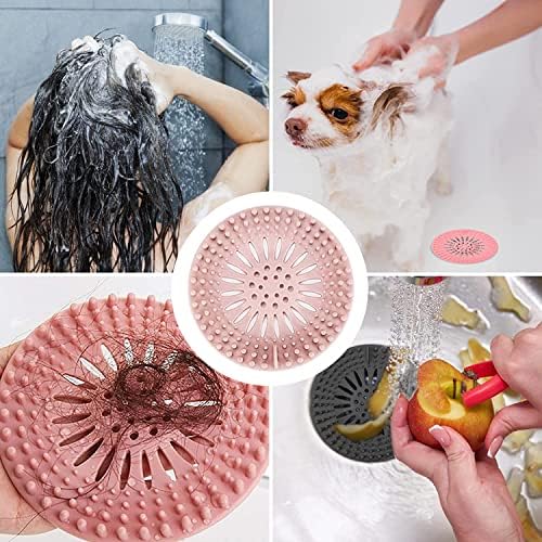 NADUSEP 4Pcs Durable Silicone Hair Catcher for Shower Drain