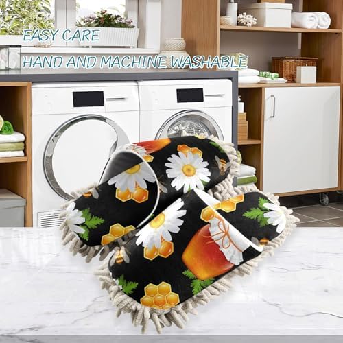 Sinestour Bee Honey Black Mop Slippers for Floor Cleaning 1