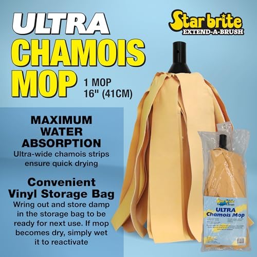 STAR BRITE Ultra Chamois Mop Head - Replacement for Extend-A-Brush Handles
