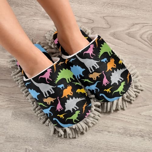 Sinestour Dinosaur Mop Slippers for Floor Cleaning