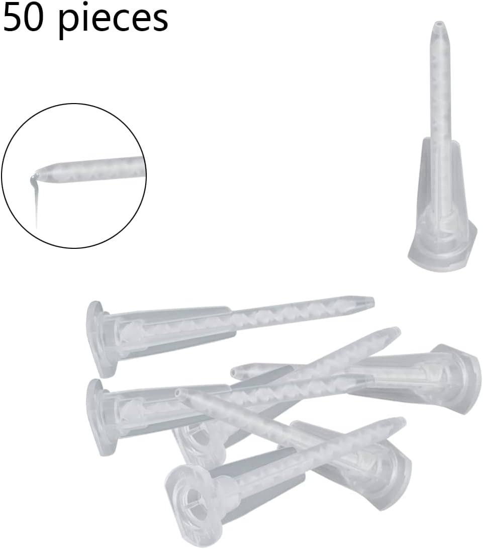 50PCS Epoxy Mixing Nozzle Static Mixer Tips for 50ml Resin Cartridges