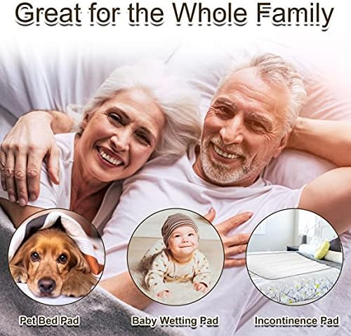 Grecle Large Cotton Incontinence Bed Pad - Reusable for Adults and Kids Black
