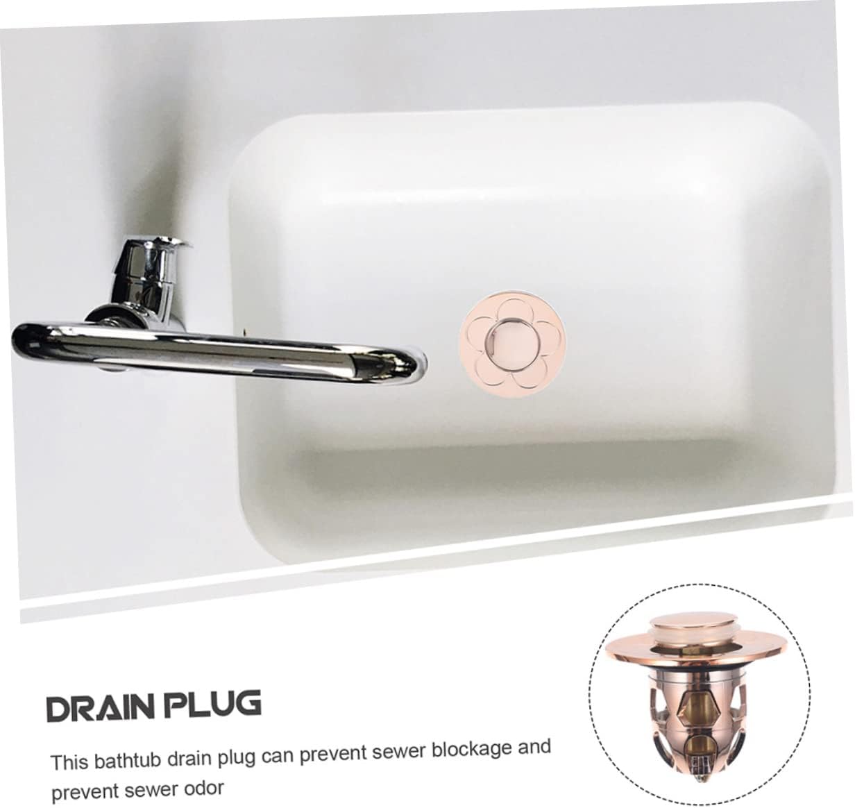 Angoily 2 Pack Rose Gold Copper Sink Stopper Drain Plug Set