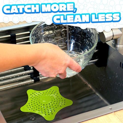 BURIUS 3Pcs Starfish Sink Strainers - Hair Catcher for Kitchen and Bath