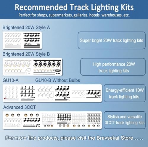 Bravsekai H Track Lighting Connector Kit
