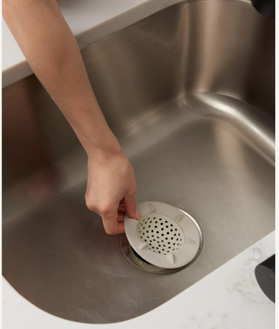 Clorox KeptClean Kitchen Sink Strainer 2-Pack Almond Cream