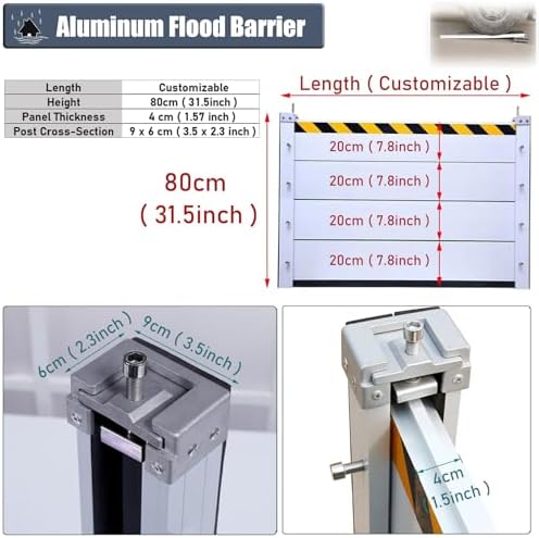 31 High Flood Control Baffle Barrier Underpass Entry Protection