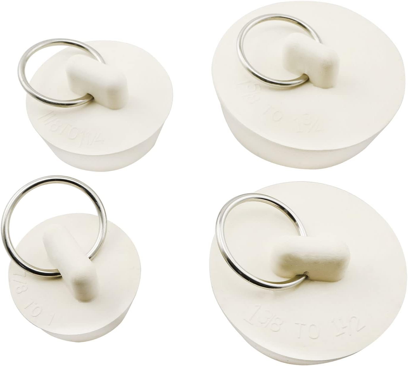 ZYAMY 4pcs White Drain Stopper with Hanging Ring 1