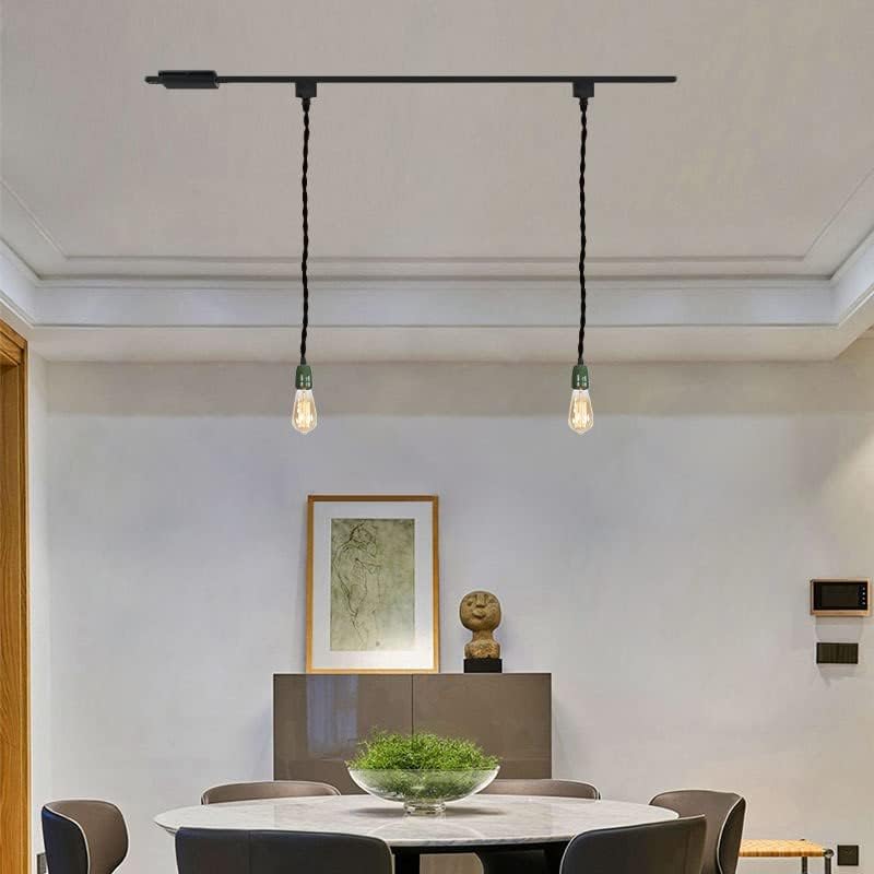 KAYYELAMP 1-Light H Track Pendant Light with Green Ceramic Base