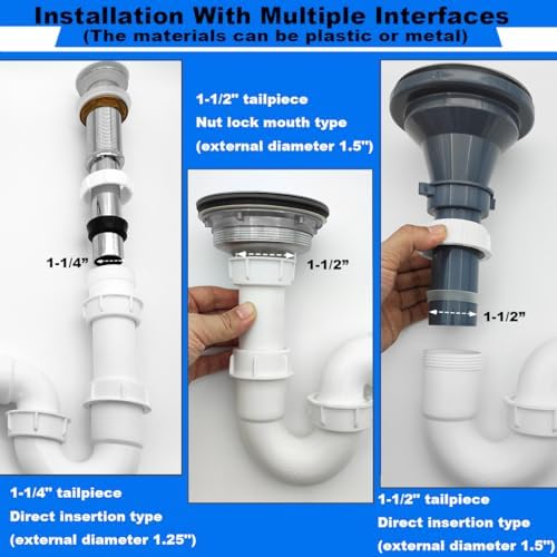 TGEOND White P-Trap with Threaded Adapter and Reversible J-Bend