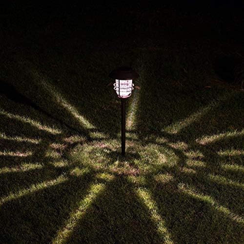 GIGALUMI 4 Pack Solar Path Lights Waterproof Metal with Glass Stainless Steel