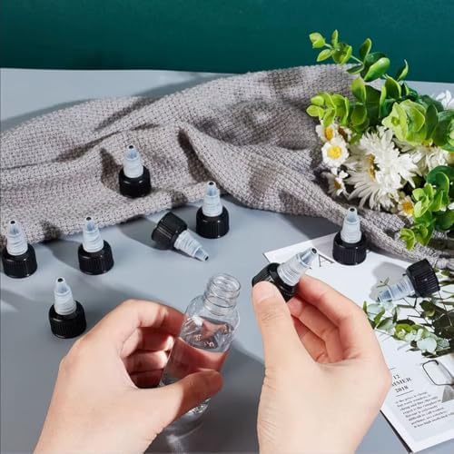 50 PCS Black Twist Bottle Caps for 20410 Threaded Containers