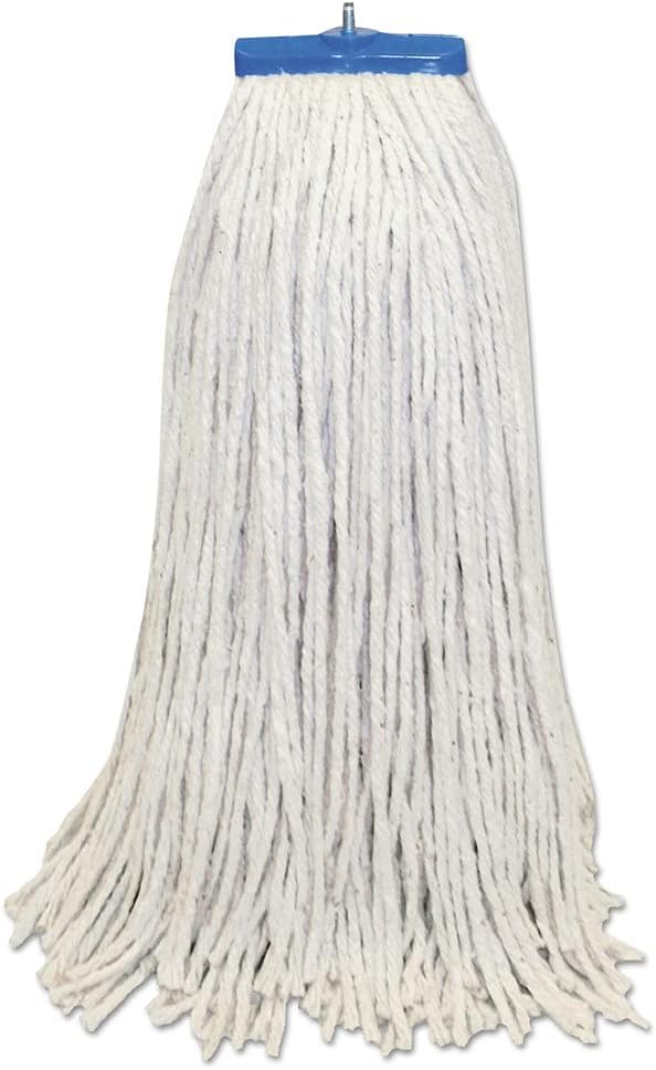 Boardwalk BWKCM22024 24 oz Lie-Flat Cotton Fiber Mop Head - White 12Carton