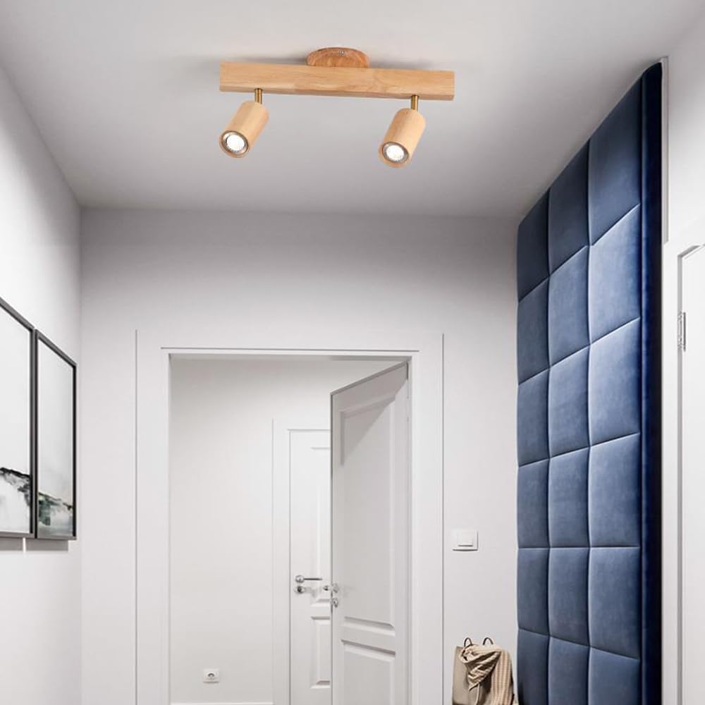 Modern Wood LED Ceiling Spotlight Kit Adjustable
