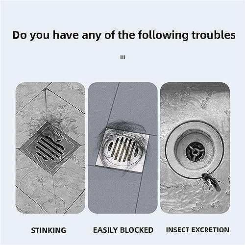 MAOYONG Square Silicone Drain Cover 59 Inch 2PCS Grey