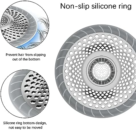 2PCS Stainless Steel Drain Hair Catcher for Bathroom Kitchen