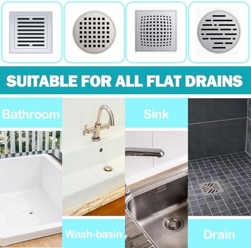 HIKIMA 60Pcs Disposable Shower Drain Cover Hair Catcher