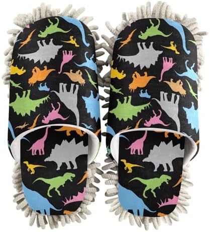 Sinestour Dinosaur Mop Slippers for Floor Cleaning