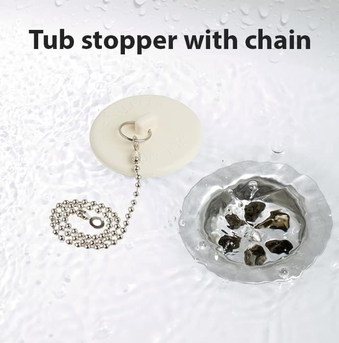 Gadgetime USA Tub Stopper with Chain for 15 to 2 Inch Drains