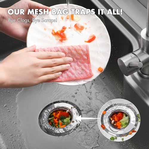 Muslish 200 Pack Kitchen Sink Strainer Mesh Bags 1